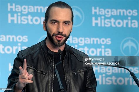 El Salvador presidential candidate Nayib Bukele of the Great National ...