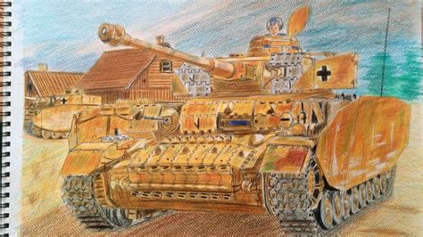 How To Draw a PzKpfw IV (Panzer 4) Tank (Speed Drawing) - YouTube