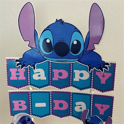 1 Set of Stitch Cake Toppers Lilo and Stitch Theme Decor | Etsy