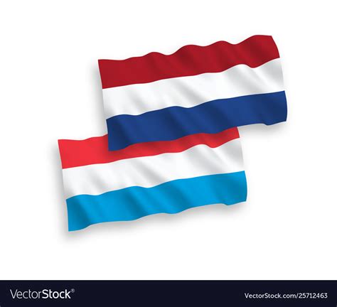 Flags netherlands and luxembourg on a white Vector Image