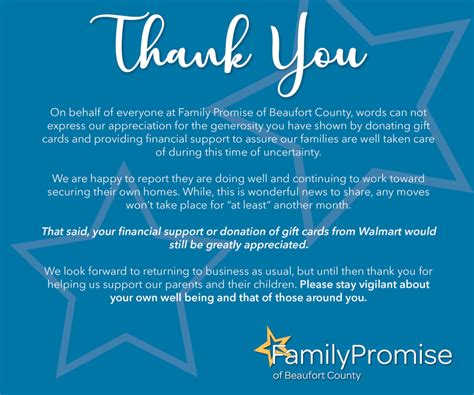 Thank You for Your Donations - April 2020 - Family Promise of Beaufort ...