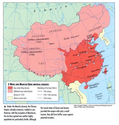 (1360s-1760) Ming and Manchu Qing Imperial Borders | Geography map ...