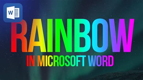 How to create a rainbow text 🌈 in Microsoft Word 2013 - YouTube