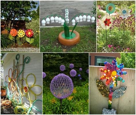 10 Creative Flower Crafts for Garden Made from Recycled Materials ...