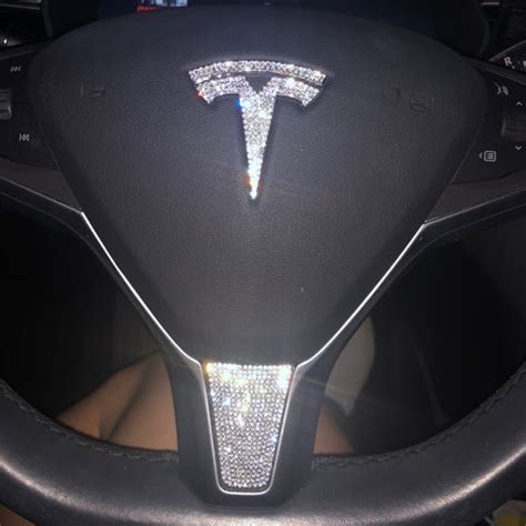 Bling Tesla Steering Wheel Emblem Decal