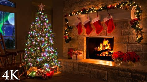 4K Holiday Fireplace Scene - 8 Hour Christmas Video Screensaver by ...