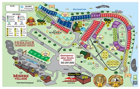 Herkimer, New York Campground Map | Herkimer Diamond KOA Resort