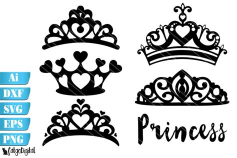 Princess Crowns Silhouette SVG Crowns