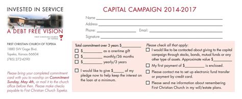 Church Capital Campaign Pledge Card Samples for Church Pledge Card ...