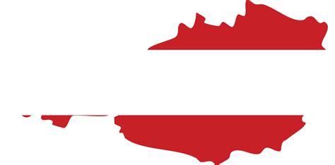 Austria map with national flag. 21623449 PNG