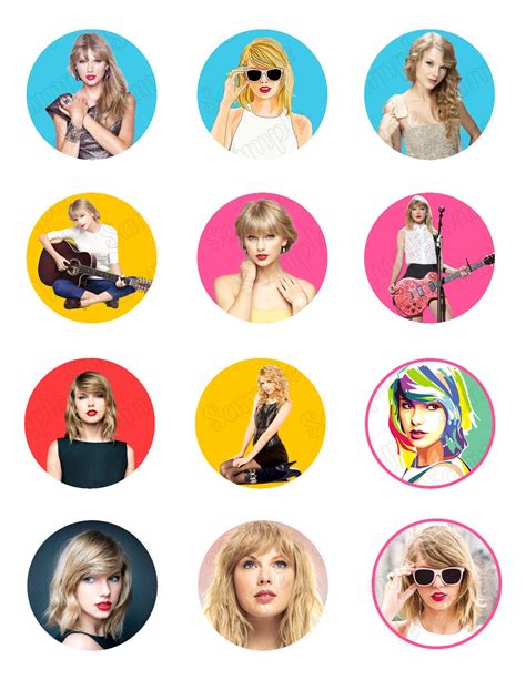 Taylor Swift Edible Cupcake Toppers – Ediblecakeimage