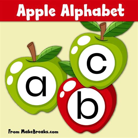 Free Printable Apple Alphabet - Make Breaks | Apple letters, Apple ...