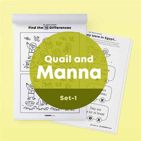 Manna and Quail-Activity Worksheets Bible Lesson For Kids - HISBERRY