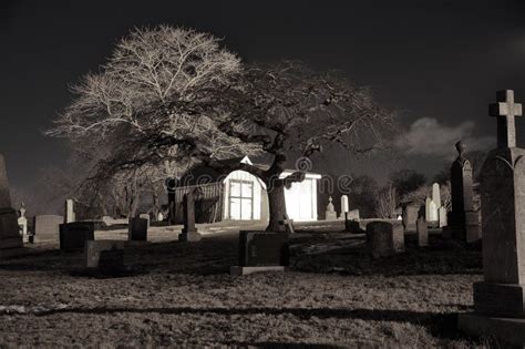 Picture of Cemetery at Night Stock Photo - Image of tomb, black: 233568716