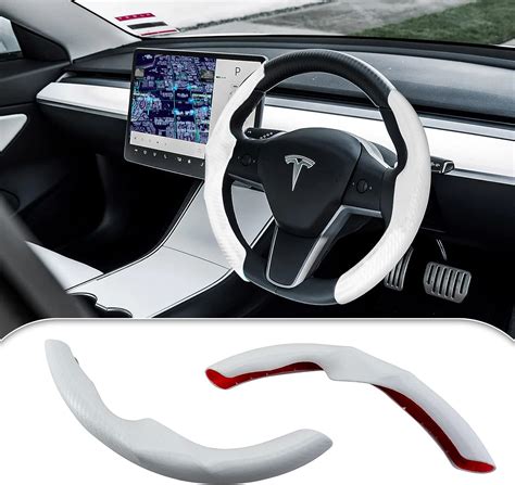 Carbon Fiber Steering Wheel Cover for Tesla Model 3 2017-2023and Model ...