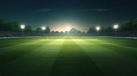 Premium AI Image | Cricket stadium in lights and flashes Generative ai