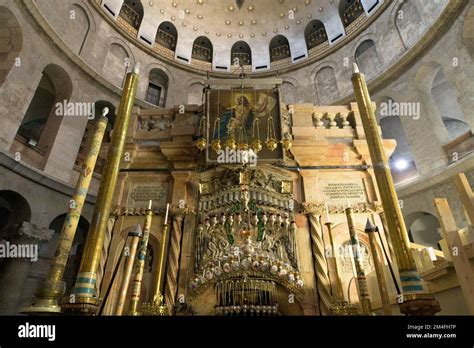 The Aedicule. Church of the Holy Sepulchre. Jerusalem, Israel Stock ...