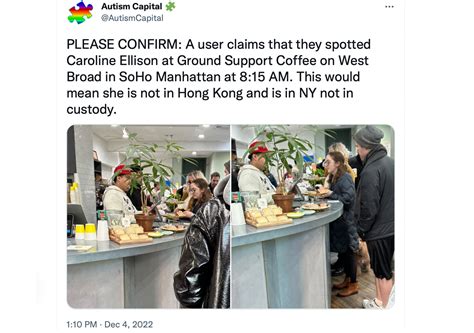 Alameda Research CEO Caroline Ellison Reportedly Spotted at a Coffee ...