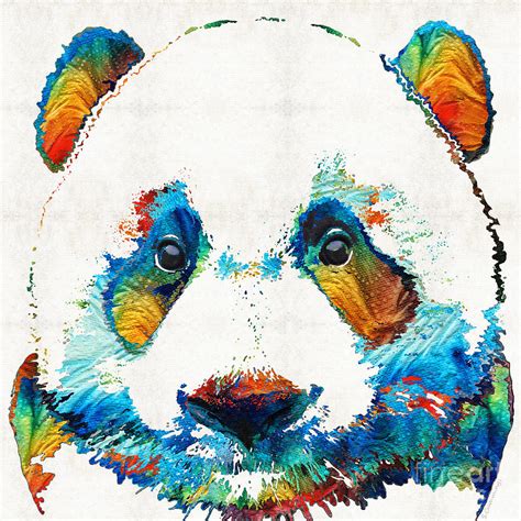 Colorful Panda Bear Art By Sharon Cummings Painting by Sharon Cummings ...