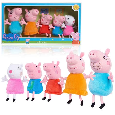 Peppa Pig Family Fun Set Plush 5-Pack (Daddy Pig, Mummy Pig, Peppa Pig ...