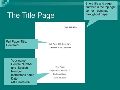 PPT - APA Format Basics PowerPoint Presentation, free download - ID:1780733