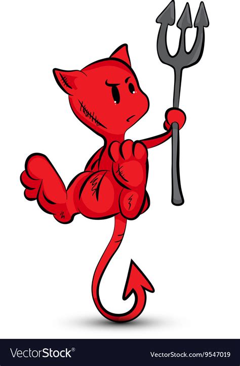 Halloween character cartoon little red devil Vector Image