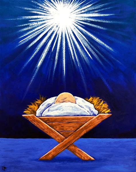 Baby Jesus in a Manger at Christmas - Painted Christ | Christmas ...