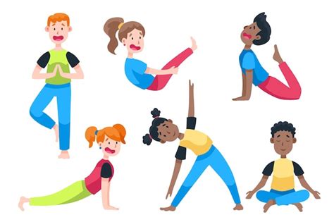 Free Vector | Flat design people doing yoga