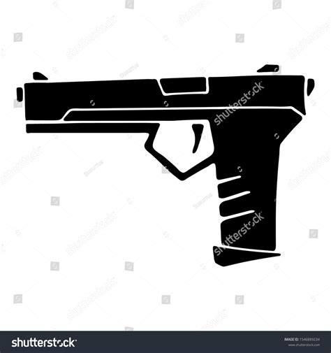 Vector Illustration Cartoon Pistol On White Stock Vector (Royalty Free ...