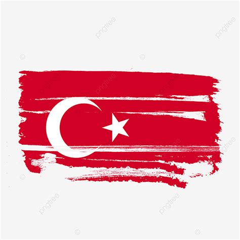 Bandera De Turquía Transparente Con Pincel De Acuarela, Turquía ...