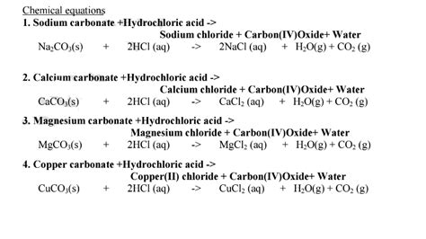 Balanced Chemical Equation For Sodium Carbonate And Hydrochloric Acid ...