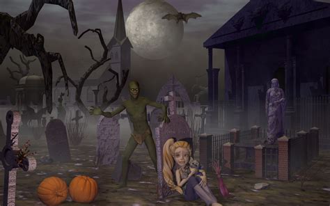 Halloween Graveyard - 3D and 2D Art - ShareCG