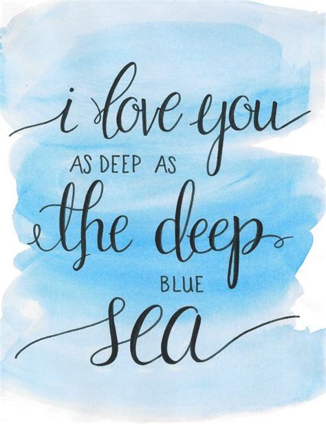 I Love You As Deep As The Deep Blue Sea Wall Print | Love Print | Ocean ...