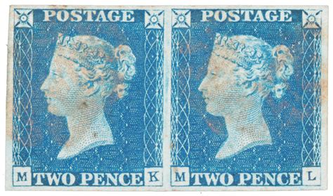 Two Penny Blue Stamps 1840