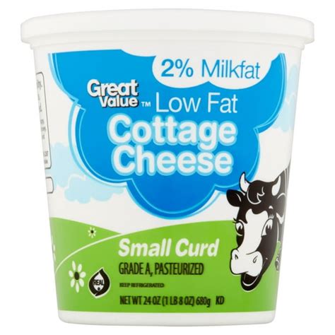 Great Value Low Fat Cottage Cheese, Small Curd, 24 oz - Walmart.com ...