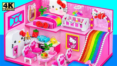 Build Cutest 2 Storey Pink Hello Kitty House has Rainbow Slide Pool ...