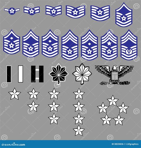 US Air Force Rank Insignia stock vector. Illustration of military - 8820836