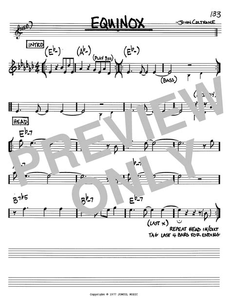 John Coltrane 'Equinox' Sheet Music and Printable PDF Music Notes ...