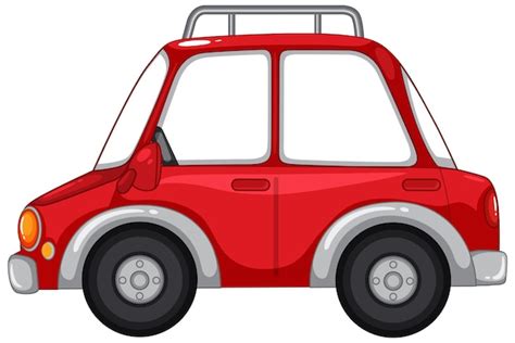 Free Vector | Vintage red car on white background