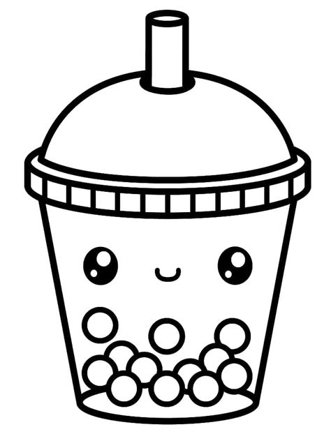 Cute Boba Tea coloring page - Download, Print or Color Online for Free