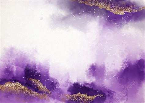 Gray Purple Gradient Gold Foil Watercolor Smudge Background, Ink ...