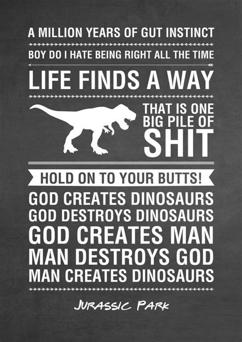 Jurassic Park Quotes Jpeg/pdf A4 Letter 8x10 INSTANT | Etsy UK ...