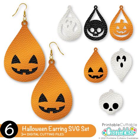 Halloween Earring Template SVG Vector Cricut Laser Cut File ...