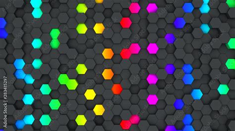 Colorful hexagon wallpaper or background Stock Photo | Adobe Stock