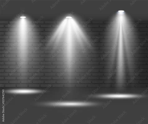 Set of spotlight shines on the stage, scene, podium. Bright lighting ...