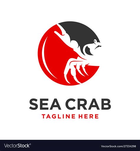 Sea crab logo design template Royalty Free Vector Image