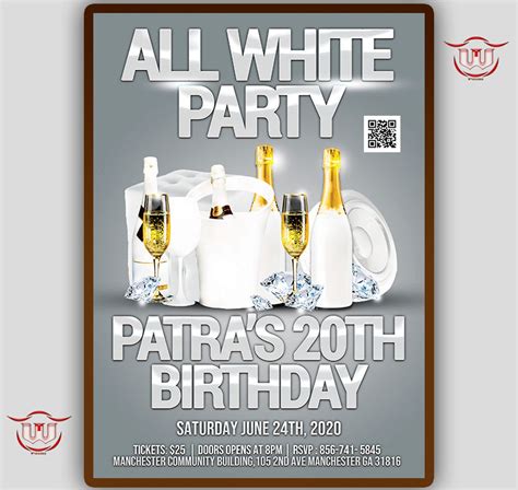 All White Party Invitations Templates Free