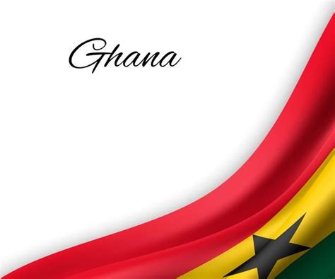 Premium Vector | Waving flag of ghana on white background. | Ghana ...