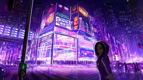 Wallpaper 4k Anime Cyberpunk 4k Anime Cyberpunk Girl Sci Fi Crow ...