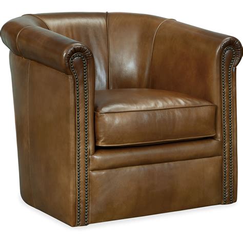 Hooker Furniture Club Chairs Axton Swivel Leather Club Chair with ...